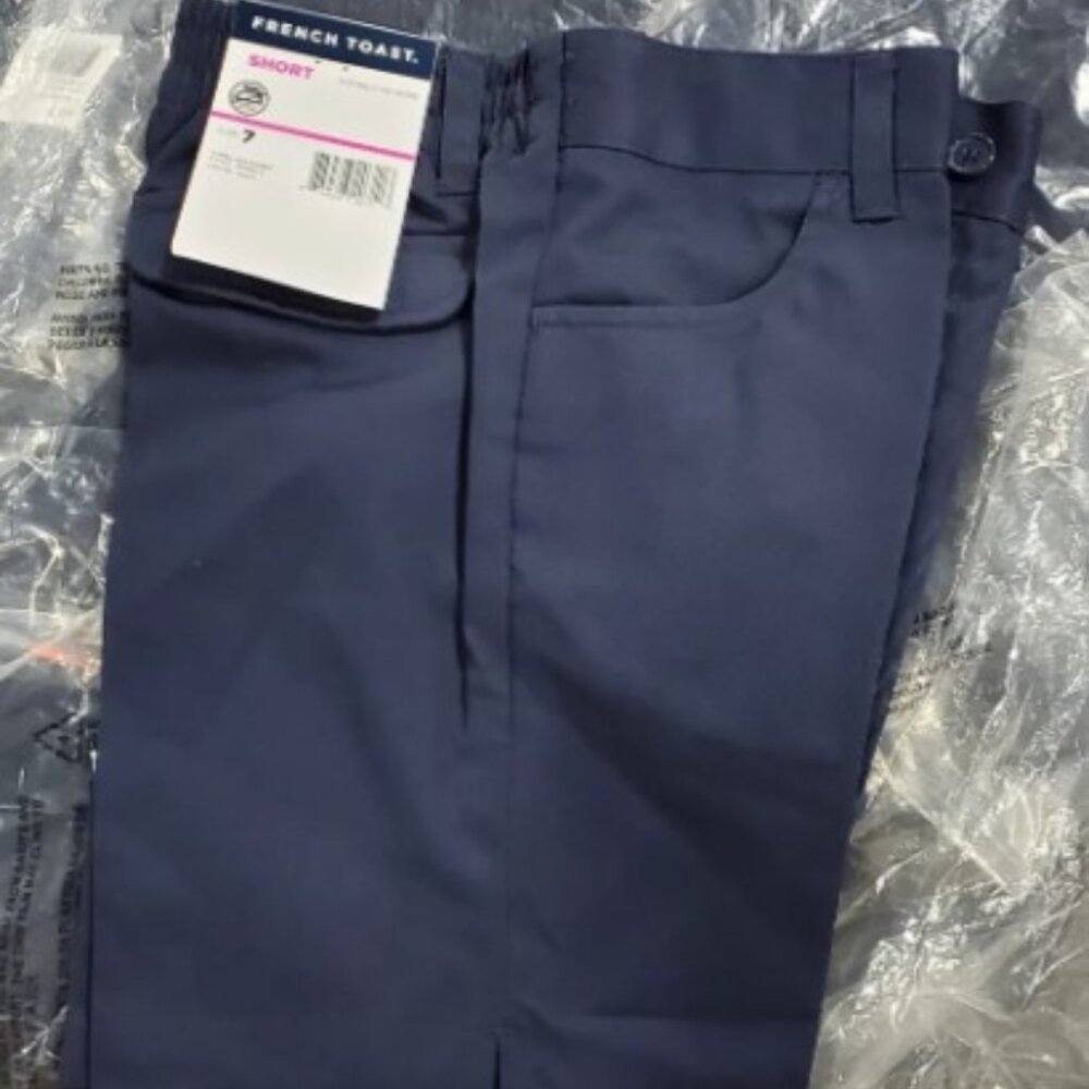 French Toast Girl's Pull-On Short(Size 4-6X) Navy 7 (25) Ct
